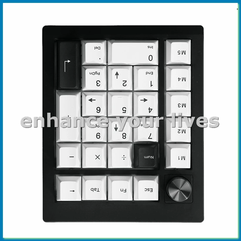 GMK26 Bluetooth Mechanical Keyboard 5.0/2.4ghz/Wired Hot Swappable Numpad Programmable for Win/ Support QMK/VIA Black-VVNB
