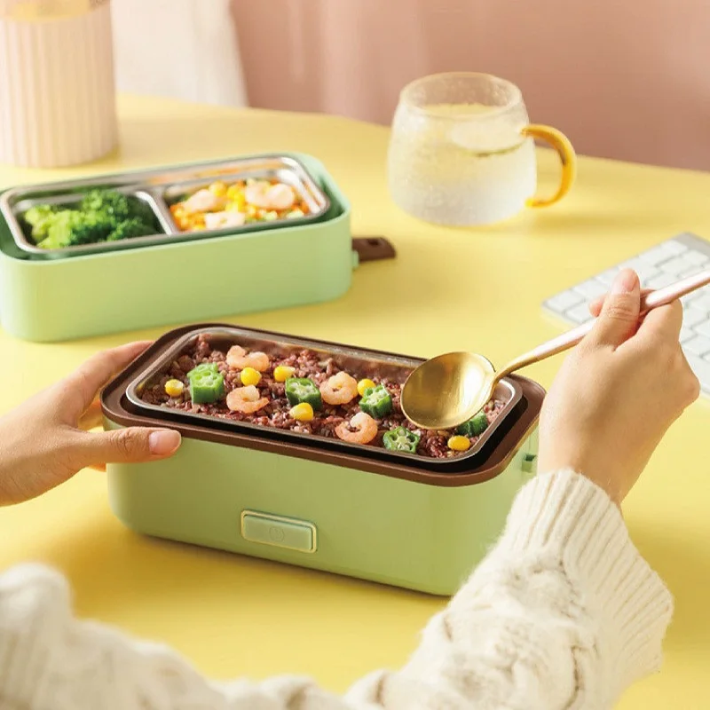 110V 220V Electric Lunch Box Electric Hot Pot Multifunctional Double Layer Quick Hot Stainless Steel Bento Box Food Warmer