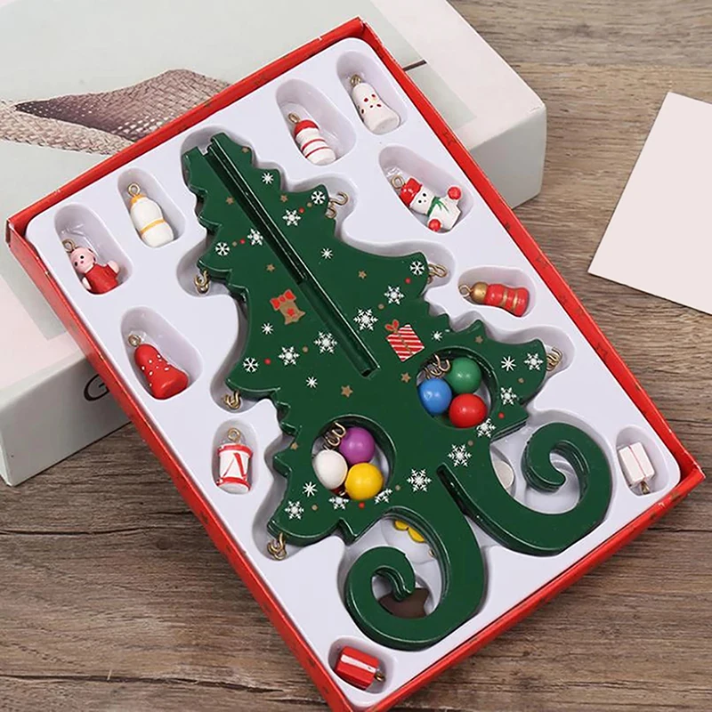 Weihnachtsbaum für Kinder, handgefertigt, DIY-Stereo-Weihnachtsbaum aus Holz, Szenenlayout, Weihnachtsdekoration, Heimdekoration