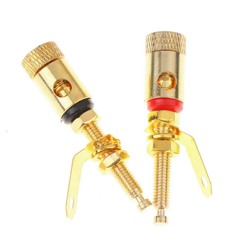 1Pc Gold Plated Amplifier Speaker DIY Lengthen Push-Type Terminal Binding Post Banana Plug Socket Connector For 4mm Banana Plugs