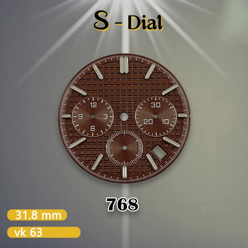 31.8mm S Logo VK63 Gradient Dial Movement Green Luminous Quality Delicate AP Watch Modification Accessories Repair tools