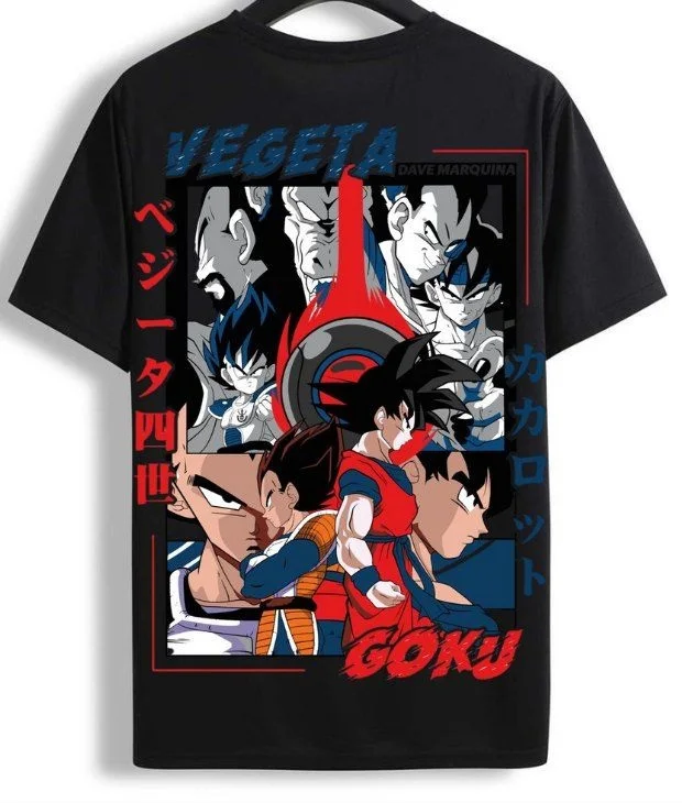 2026 Sommer Dragon Ball Retro Reine Baumwolle Fitness T-Shirt Herren Oversize Kurzarm Familien-Unisex Kinder Freizeithemd