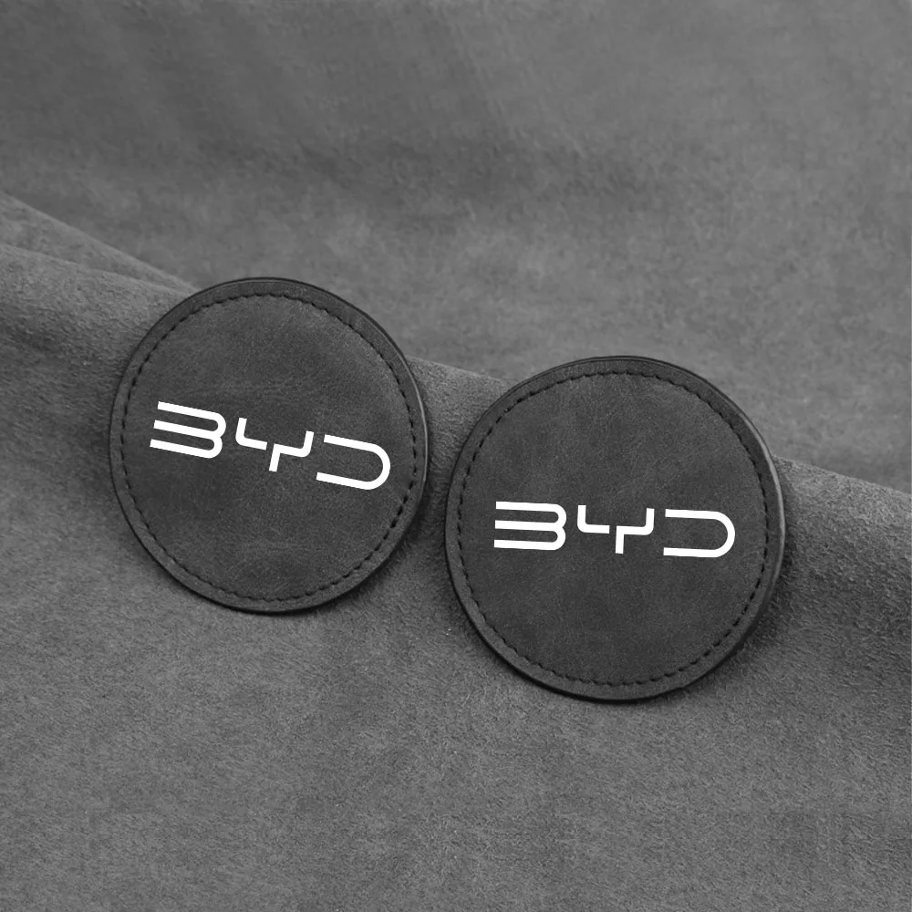 For BYD Atto 3 Seal Seagull Dolphin Act 3 Tang F3 E6 Yuan Song S6 2PCS Car Coaster Cup Slot Bottle Holder Non-Slip Pad Suede Mat