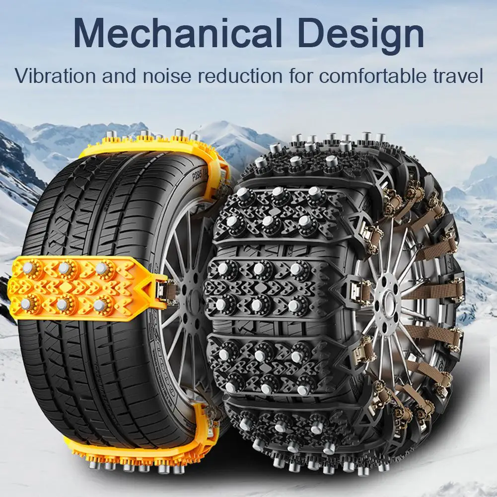 Rubber High-end Anti-skid Chain No Need For Jack Car Tires Sediment Beef Tendon Snow Tires Cleaning And Maintenance Snow Chains