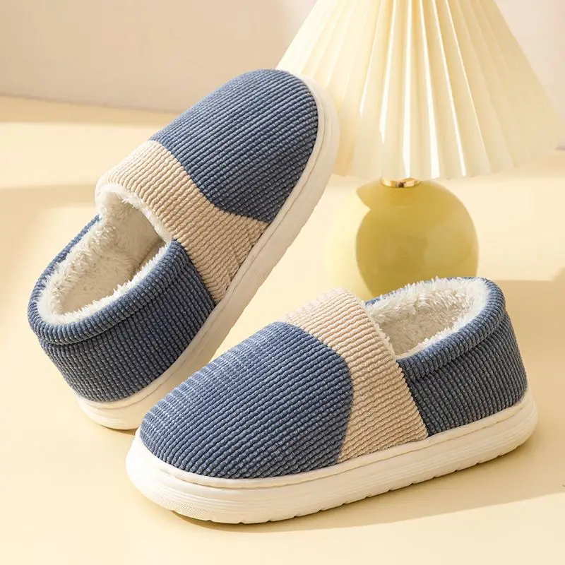 

Winter Men's Cotton Slippers Indoor Outdoor Fashion Comfortable Non Slip Thick Sole Warmth Winter Warmth Shoes for Men