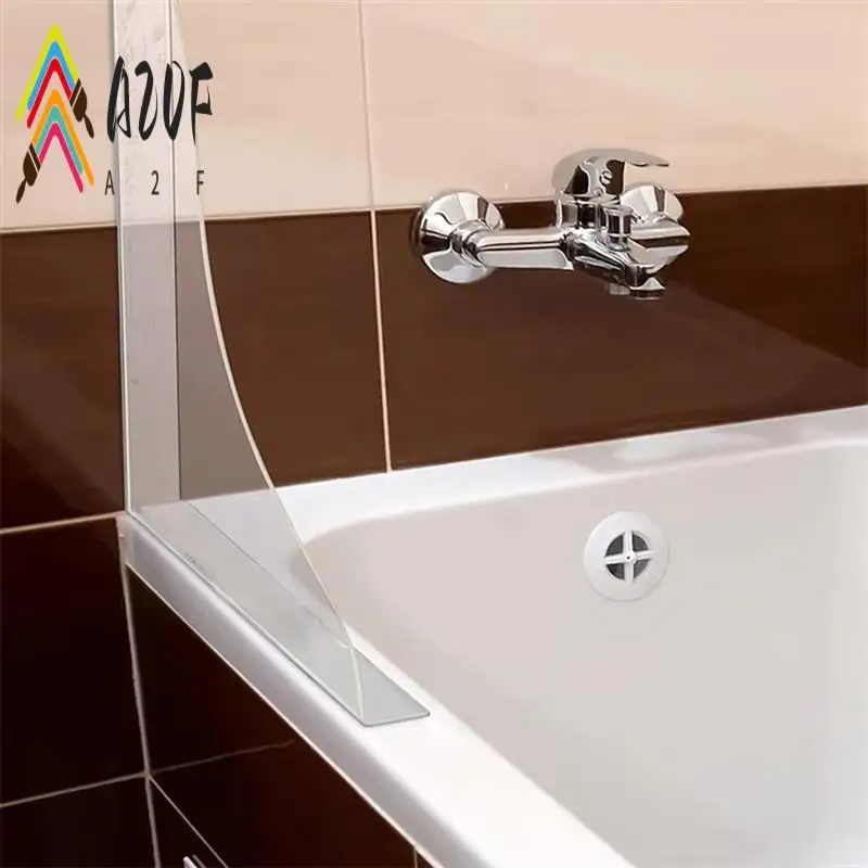 A20F-Shower Splash Guard 2Pcs Thickened Bathroom Bath Tub Splash Guards Acrylic Tub Corner Guard Shower Bathtub Guard