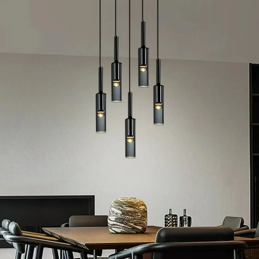 Creative Wine Bottle Pendant light Smoke Grey Glass Chandelier for Bedside Bedroom Living Room Coffee Shop Indoor Lighting