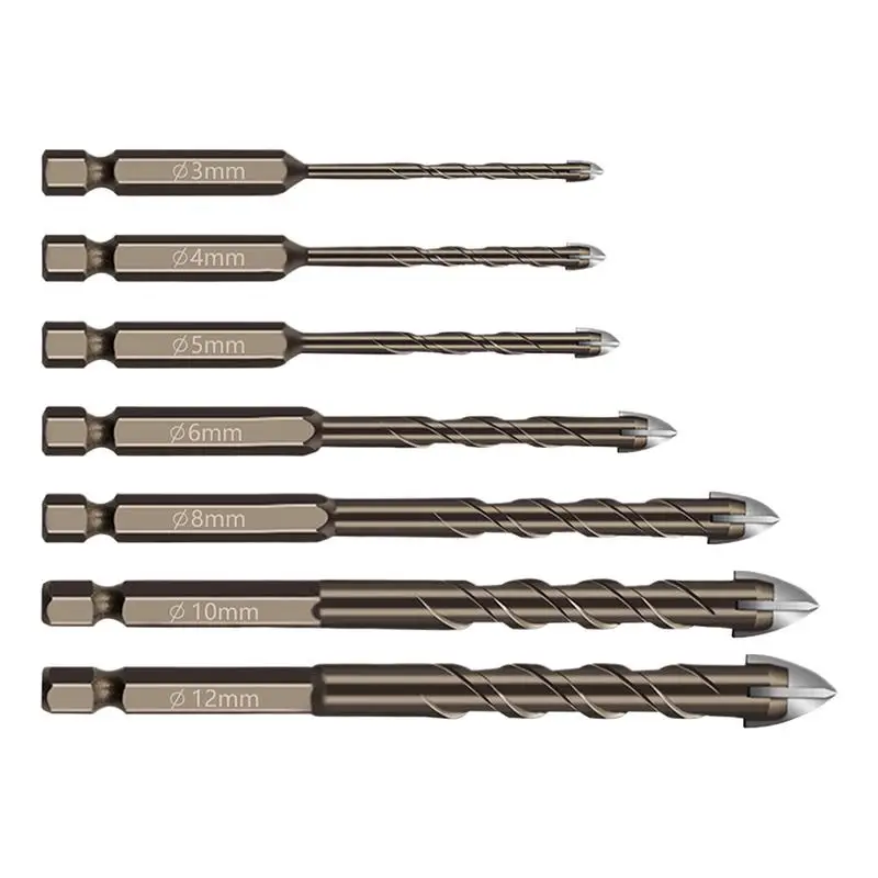 

Screwdriver Drill Bit Set 7X Screw Driving Drill Bits Tungsten Steel Non-Slip Tool For Industrial Maintenance Metalworking