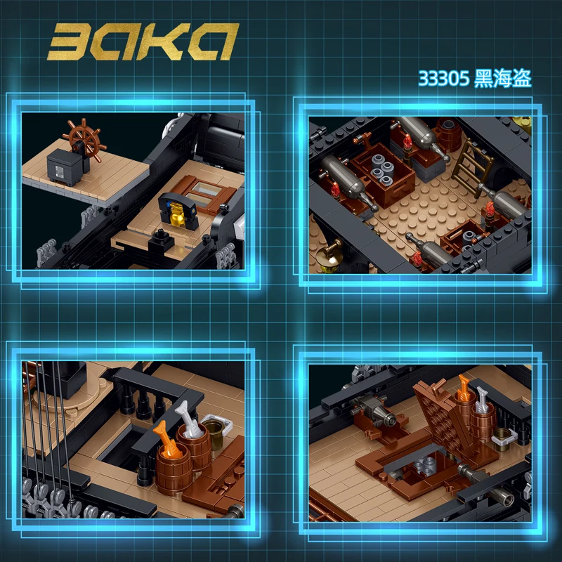 IN STOCK MOC Creativity the Black Pearl Pirate Ship Building Blocks Bricks Assembling Model Toys for Children Birthday Gift Set