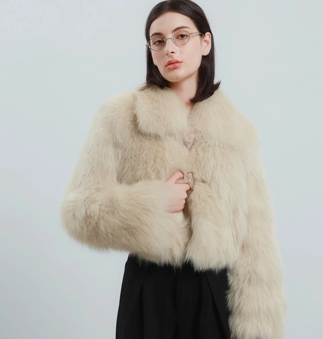 Kunstpelz-Maximantel, Mäntel für Damen, gerippt, O-Ausschnitt, Braut, Großmutter, Steampunk, hohler Farbverlauf, modern, Distressed-Nische, zart, trendig