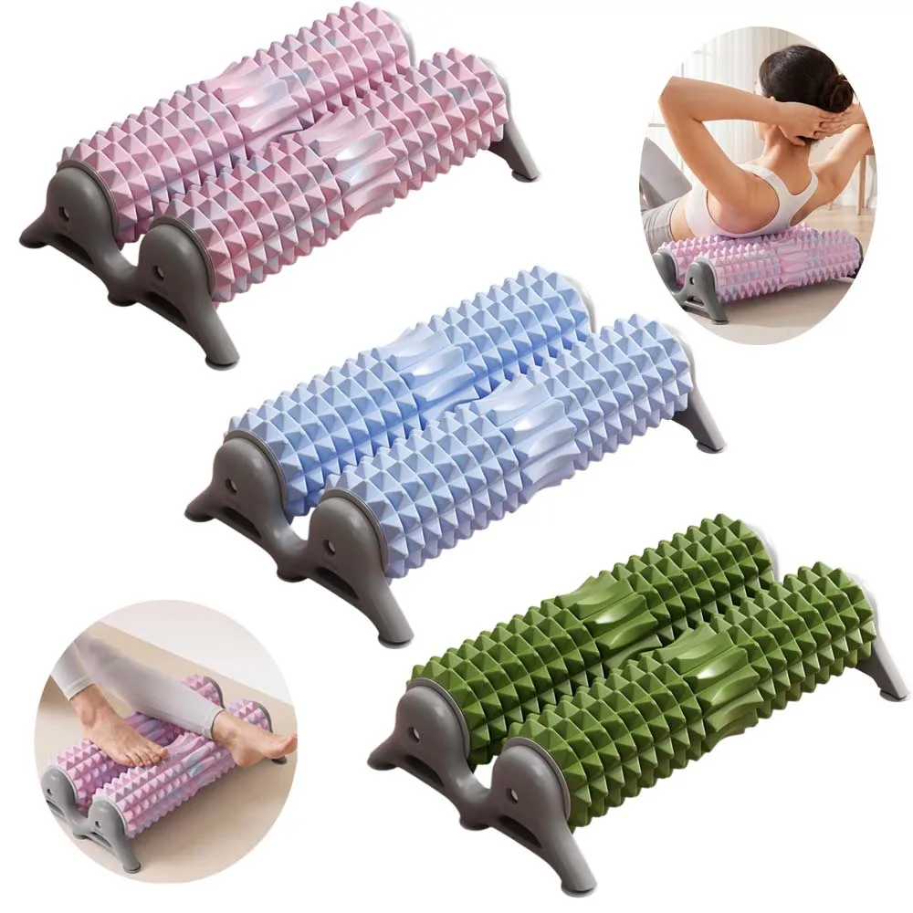 Double Roller Suction Cup Foam Roller 6 Suction Cups Yoga Massage Roller EVA 300KG Load Bearing Stable Muscle Relaxation Roller