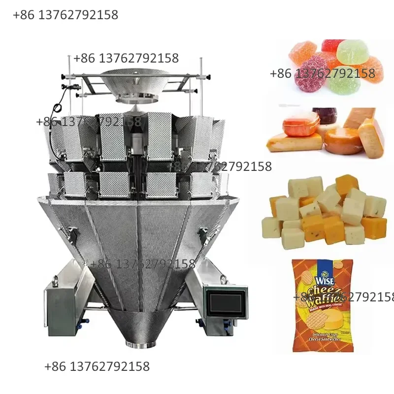【2026】 10/14 Head Multihead Weigher for Gummy Candy Frozen Food and Mixed Nuts Accurate Weighing Packing Machine