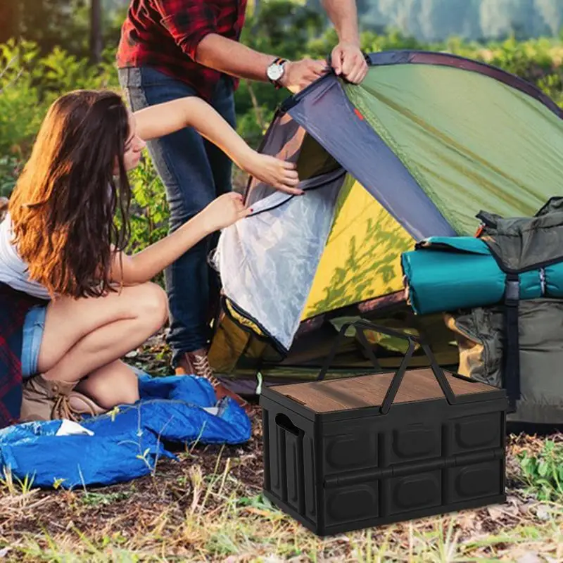 Folding Storage Box For Camping Picnic Portable Large Outdoor Travel Storage Bag Camping Equipment Tableware Storage Container