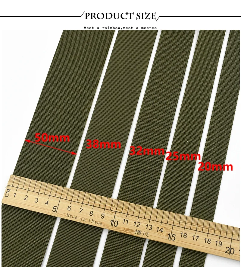 10/30/50M 20–50 mm ArmyGreen Nylon Gurtband für Tasche Rucksack Gurt Band Band Sicherheitsgurt Bia Bindung DIY Nähzubehör – Detail 9