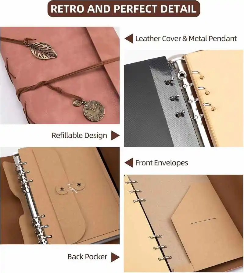 Nieuwe DIY lederen plakboek fotoalbum, 60 pagina's zelfklevend + 40 pagina's kraftpapier DIY fotoboek voor 2x3 3x5 4x6 5x7 foto's