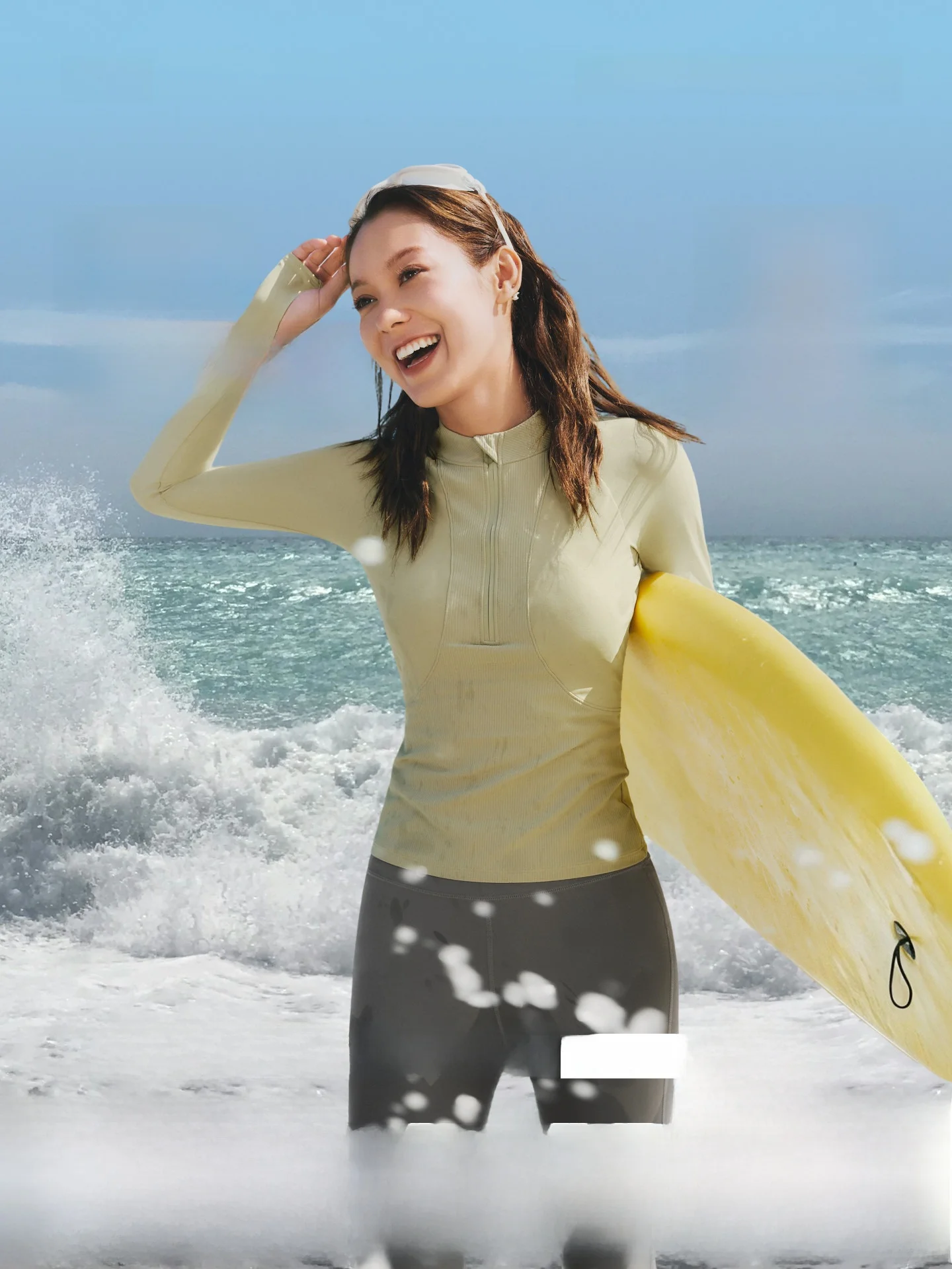 

Banana Leaf Women's Two-Piece Swimming Suit Summer Surfing Beach Floating Snorkeling Long Sleeve Quick Dry Swimwear Set