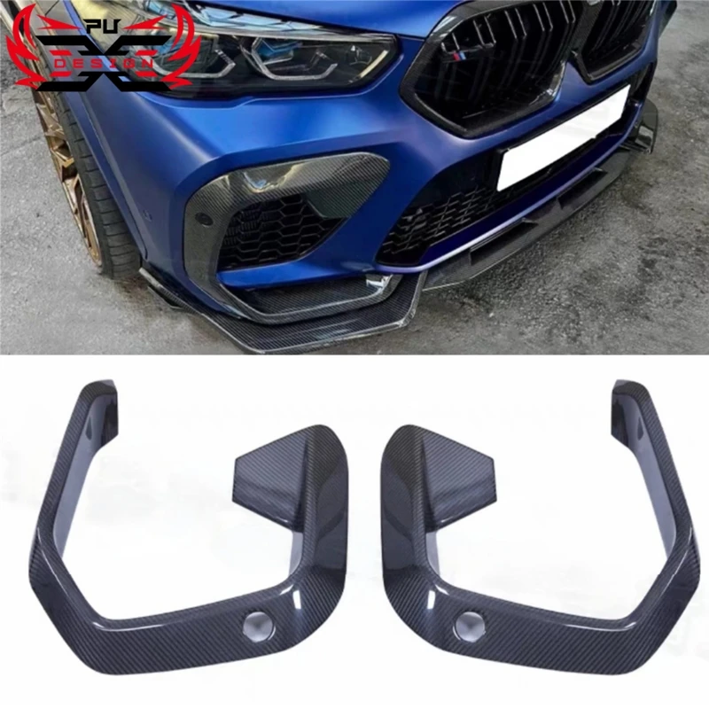 

For BMW X6M F96 Dry Carbon Fiber front canards Front Lip Front bumper Body Kit Retrofit accessories