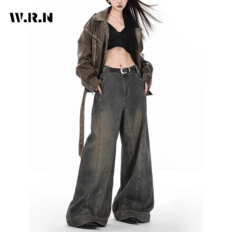 

Retro High Waist Oversized Jeans Pants For Women Casual Baggy Y2K Wide Leg Grunge American Streetwear Trashy Denim Trouser