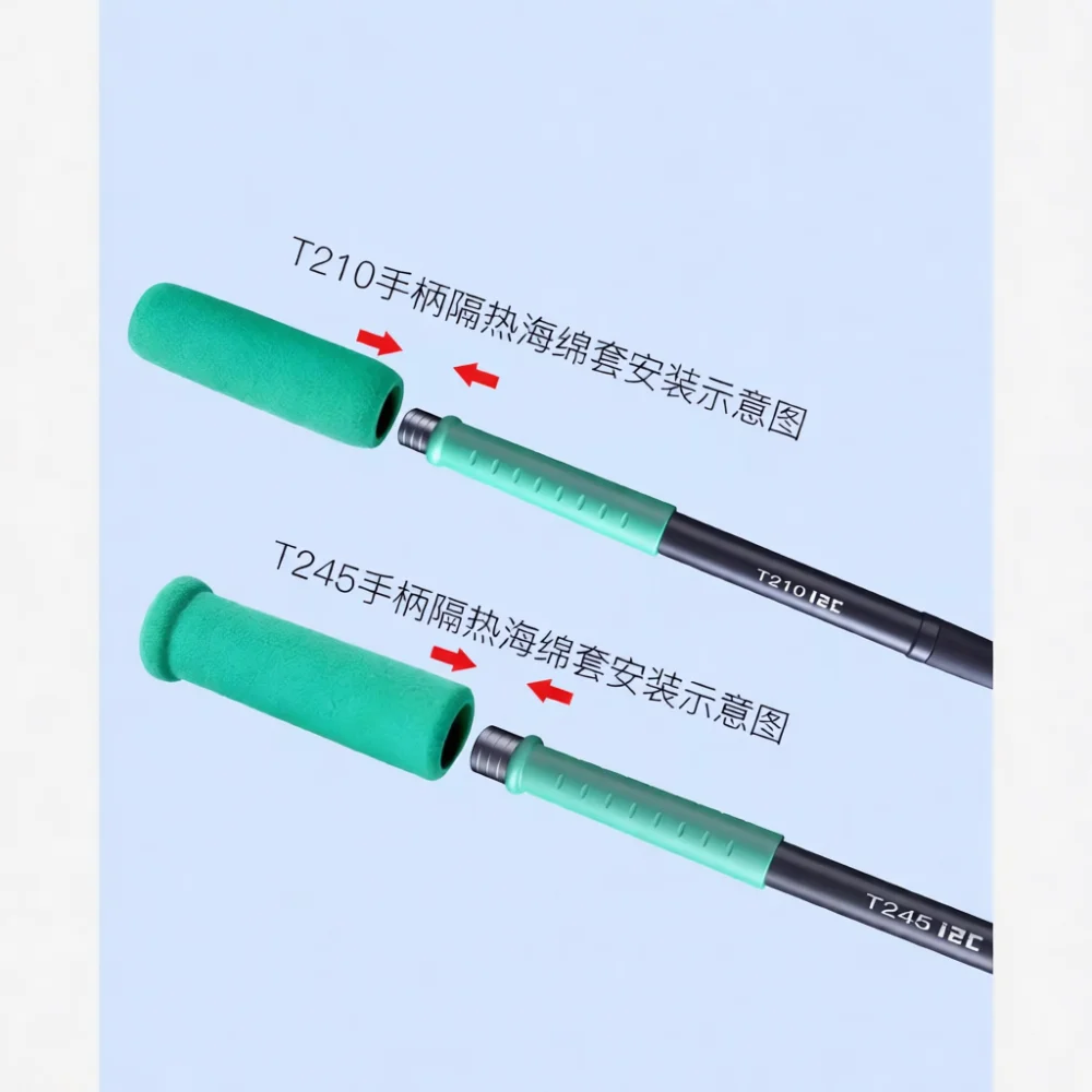 Soldering Station Iron Handle Thermal Cover T245 T210 936 T12 Silicone Insulation Grip Protector Welding Tool Accessories Kit