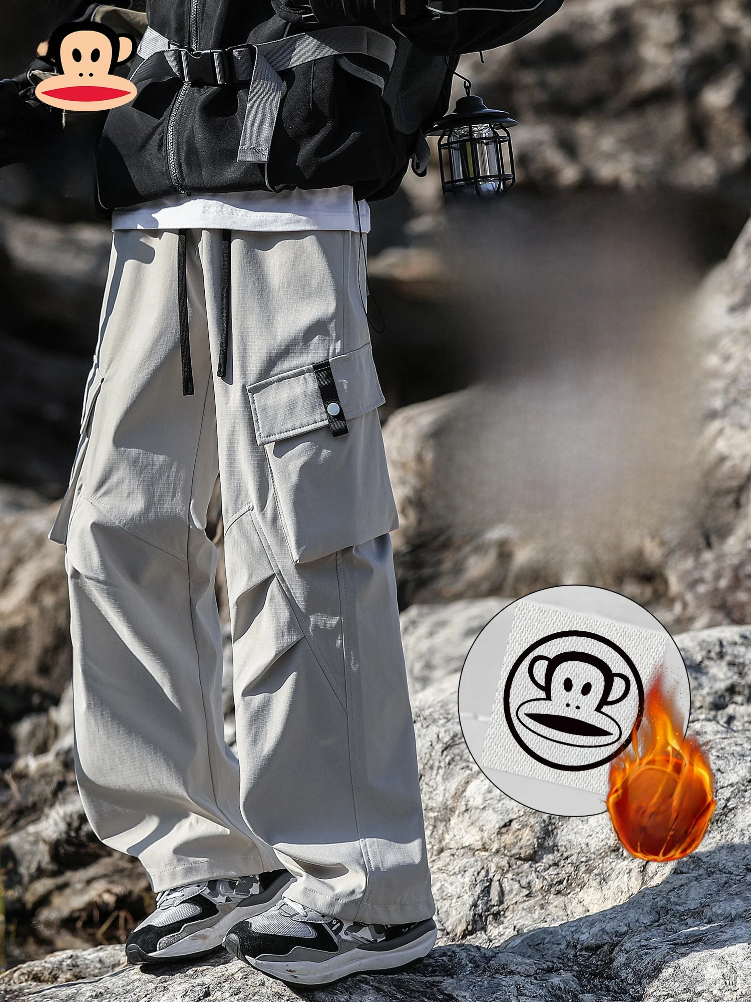 

Мужские повседневные брюки Paul Frank American Style для активного отдыха, свободные, прямого кроя, весенне-осенние, рабочие, комфортные