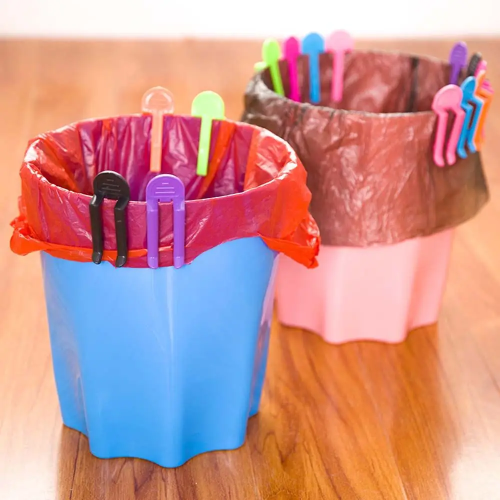 6Pcs/lot Creative Color Random Waste Bin Holder Household Garbage Bag Clip Kitchen Accessories Trash Can Clamp Rubbish Bag Rack