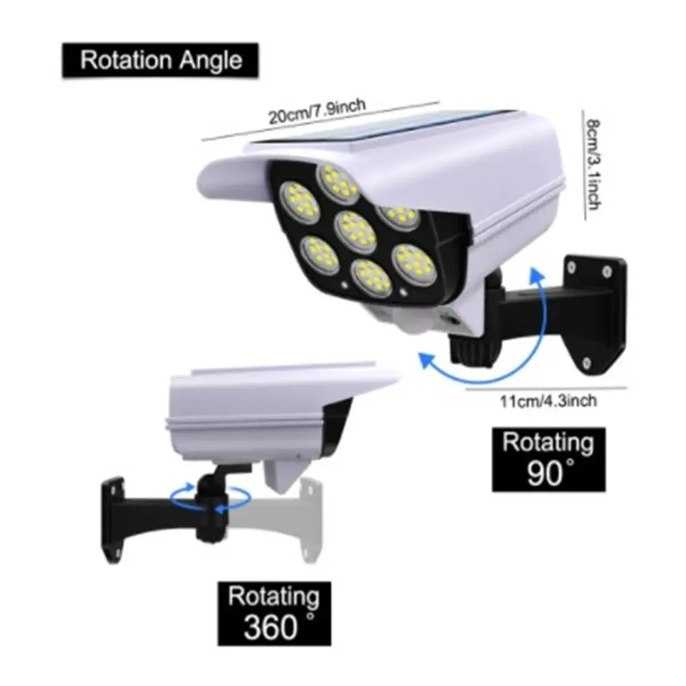 77 Led Flood Light Motion Sensor Security Dummy Camera Outdoor Wireless Ip65 Waterproof 3 Mode For Home Garden