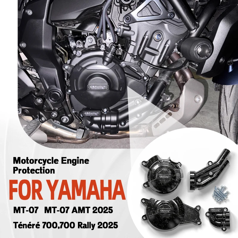 

motorcycles accessories GBRacing Secondary & Clutch Covers Bundle Engine Protection Set For YAMAHA 2025 MT-07/MT-07 AMT