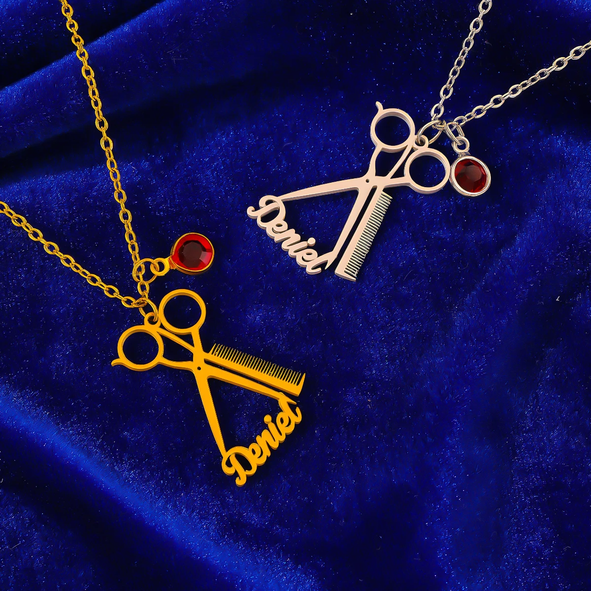 اسم مخصص الفولاذ المقاوم للصدأ مخرمة تصفيف الشعر أداة قلادة المرأة الأزياء قلادة قلادة هدية عيد ميلاد