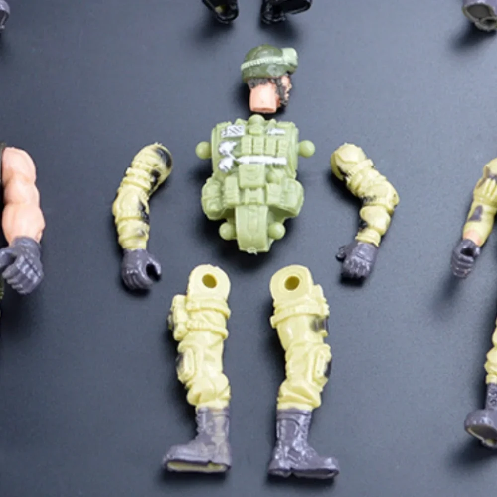 6/12Pcs Warrior Elite Force Military Action Figure Toys with Weapons 10cm Terrorist SWAT Team Soldiers for Children Playing Gift