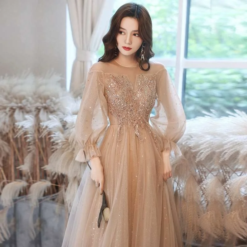 

Champagne Evening Long Dr Summer New High Waist Formal Gown for Birthday Banquet High Quali Women's Faion Dr