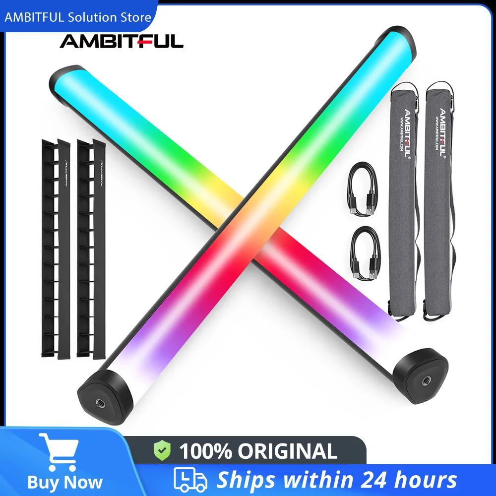 AMBITFUL A2PRO A2 PRO 2500K-8500K RGB Tube Light Full Color LED Video Stick Light with Built-in Lithium Battery Control by APP