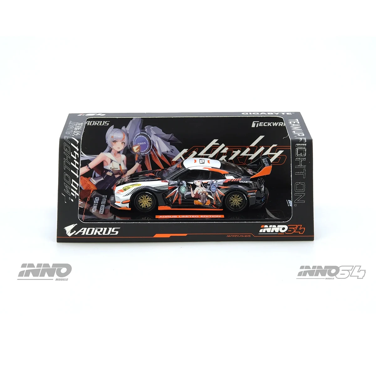 INNO64 x AORUS 1:64 Nissan GT-R R35 Widebody Itasha Livery Diecast Car Model In Stock Ready To Ship