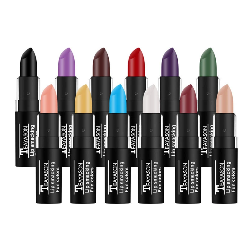 Colorful Long Lasting Nude Dark Red Black Lipkit Pigment  Waterproof Halloween Makeup Sexy Lipstick Matte Make Up Lip Gloss