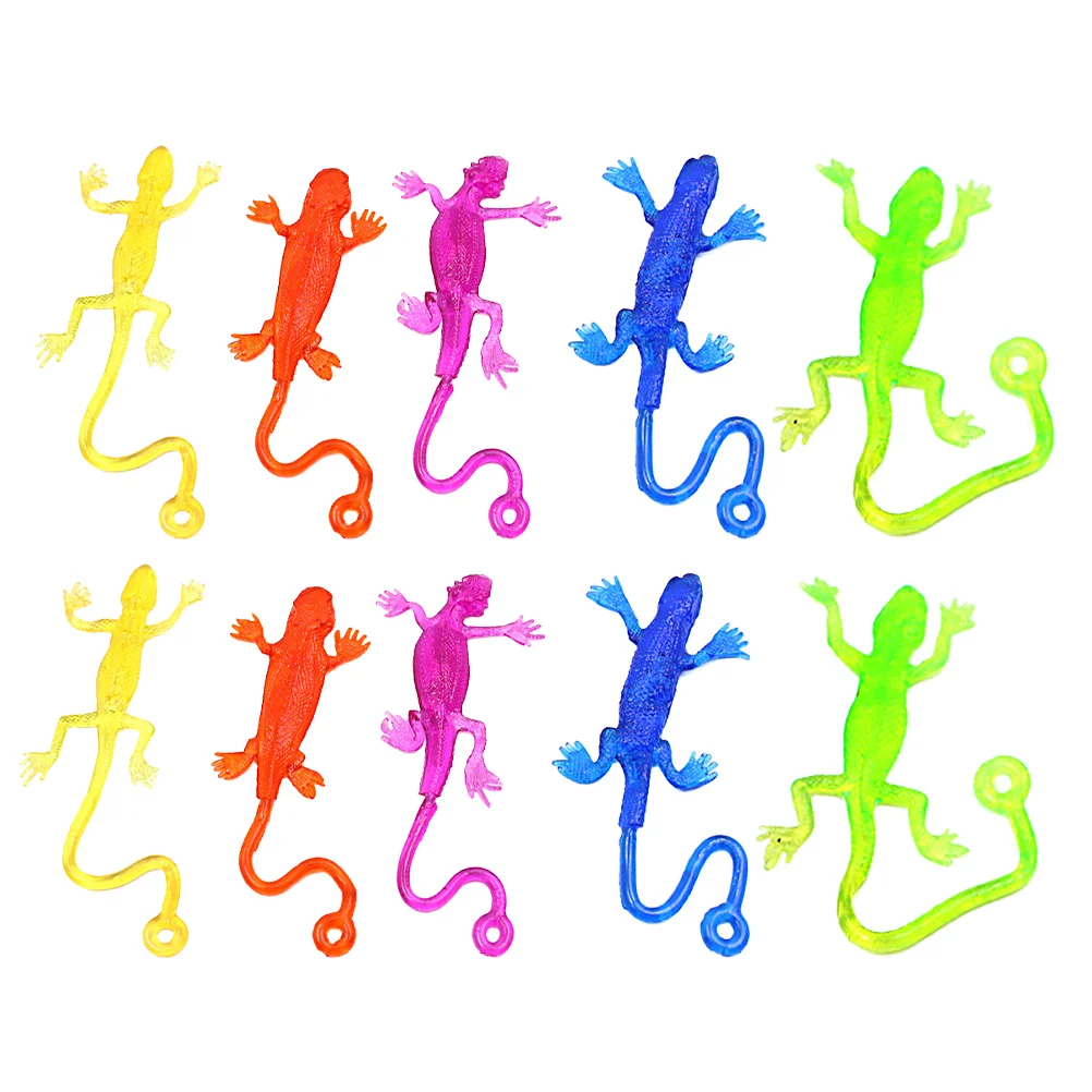 15 Pcs Kids Toy Children's Toys Lizard Soft Gummy Ball Sticky Plaything Funny Elastic Stretchy Interactive Creative