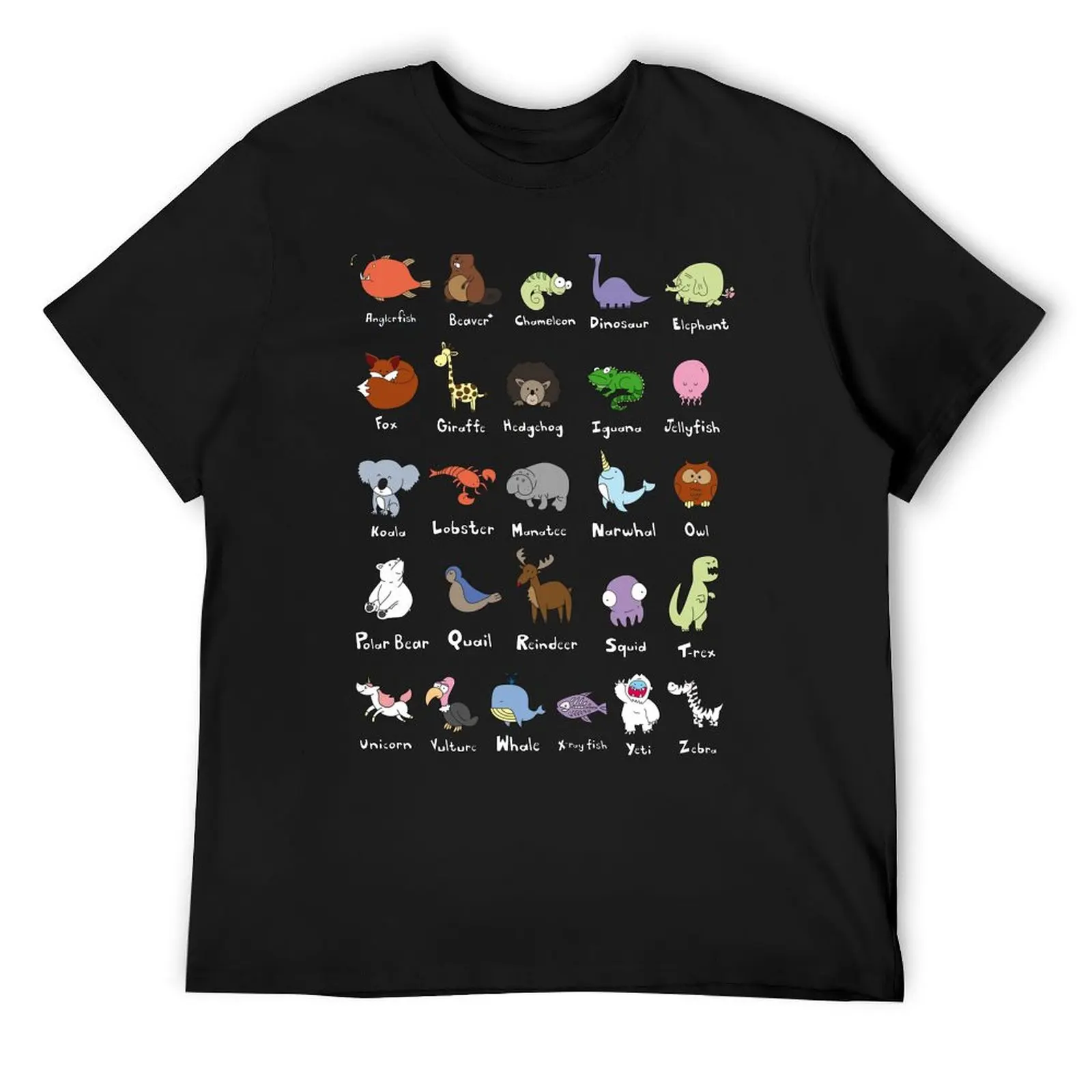 

The Animal Alphabet T-Shirt custom t shirt basketball graphic tees cheap stuff plus size men clothing