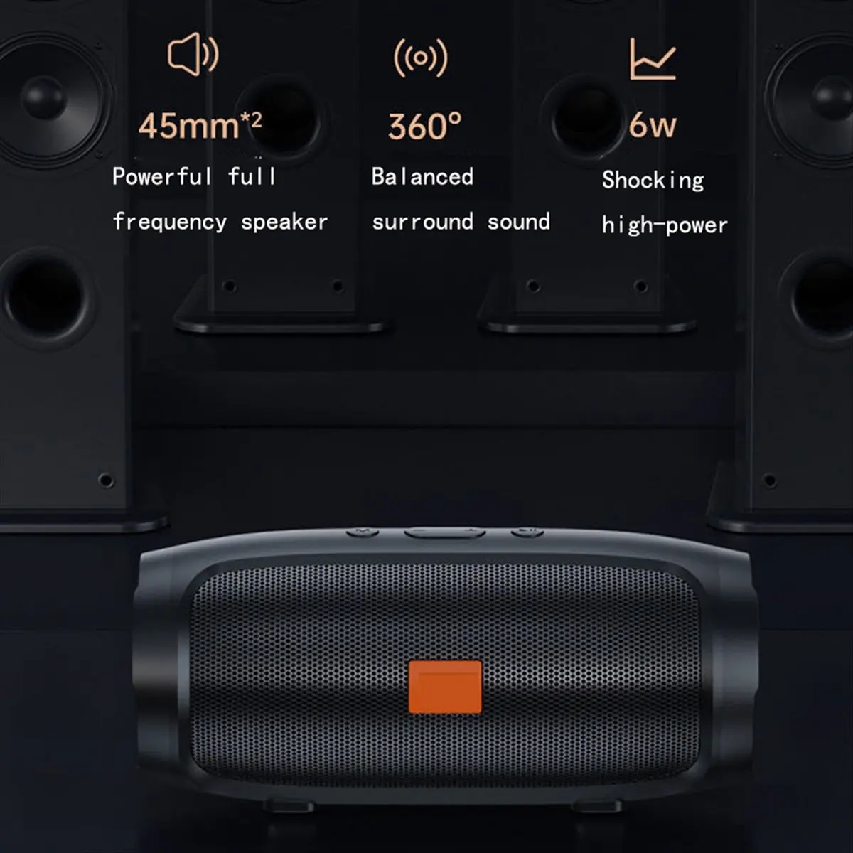

AABFK Портативный сабвуфер Bluetooth-динамики Открытый стерео объемный звук Водонепроницаемый беспроводной звуковой ящик Поддержка FM-радио TF-карты