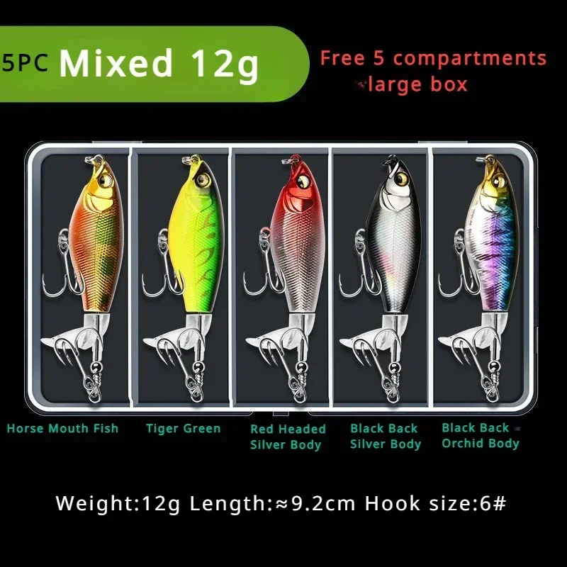 5 PC Lua Bait Fake Baits Floating Tractors Surface Ties Frying Pencil Propellers Freshwater Fishing Warble Bass Blackfish Lure image 5