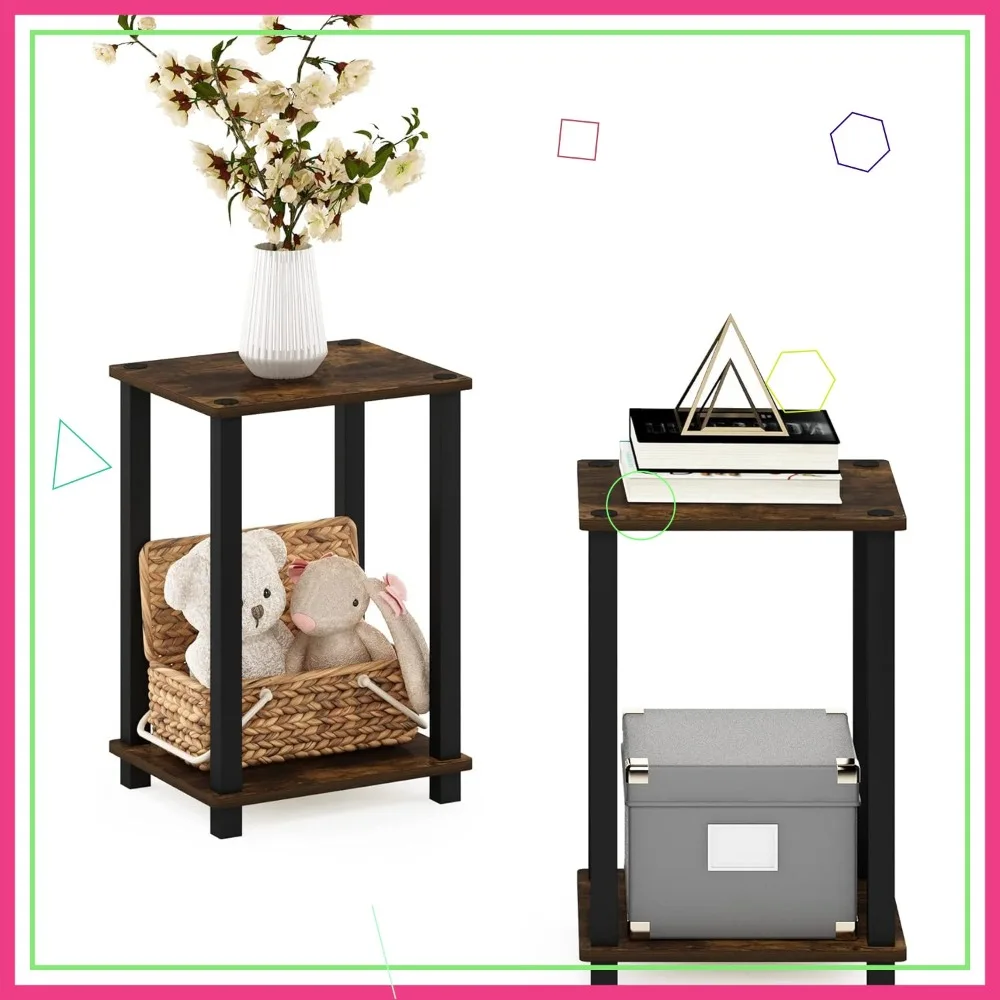 

Современный двухуровневый торцевой столик, компактный приставной столик для хранения вещей в гостиной, спальне, офисном общежитии