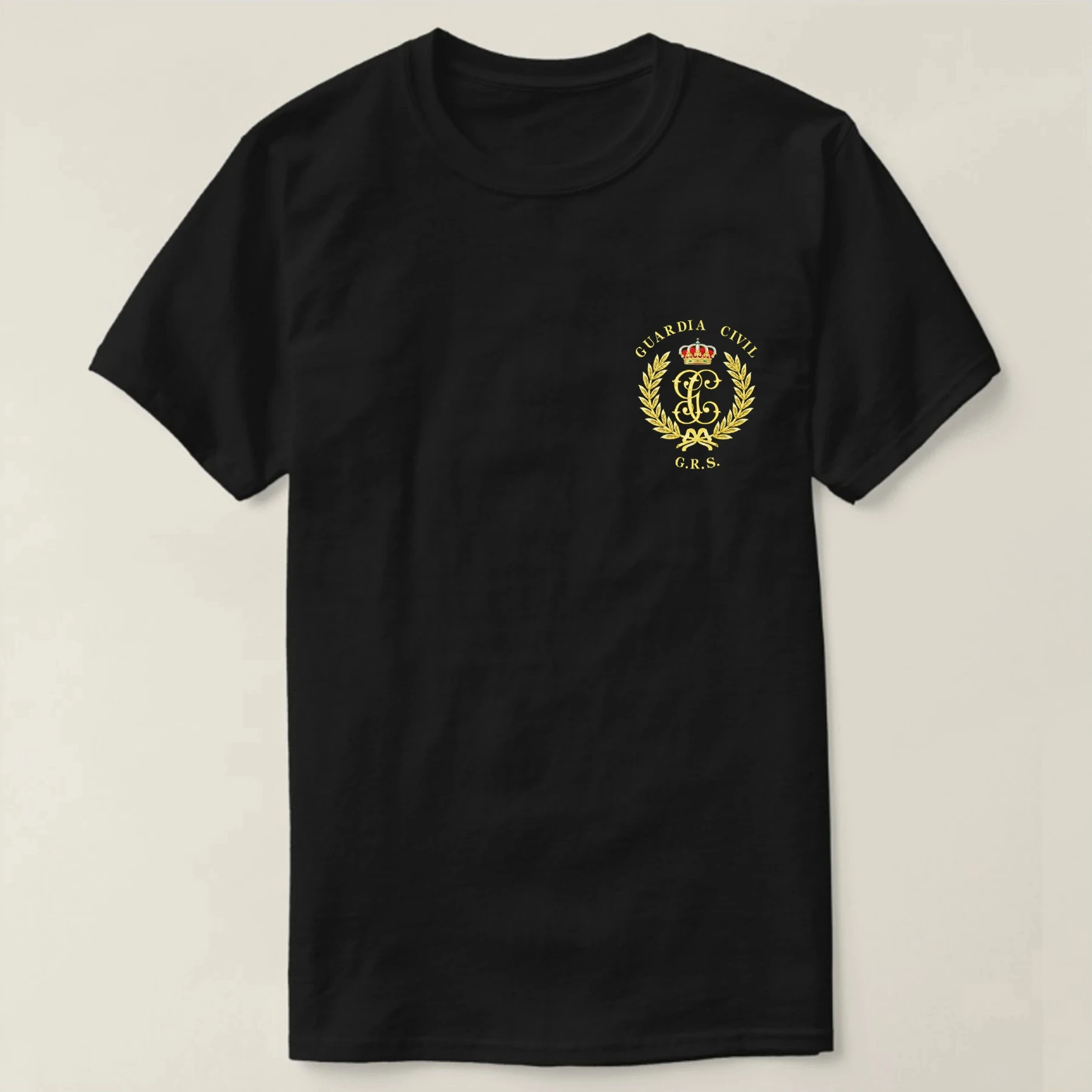 National Guard Spanish National Guard GRS Badge T-shirt Short Sleeve 100% Cotton Casual Print T-shirt Loose Top Men Clothing