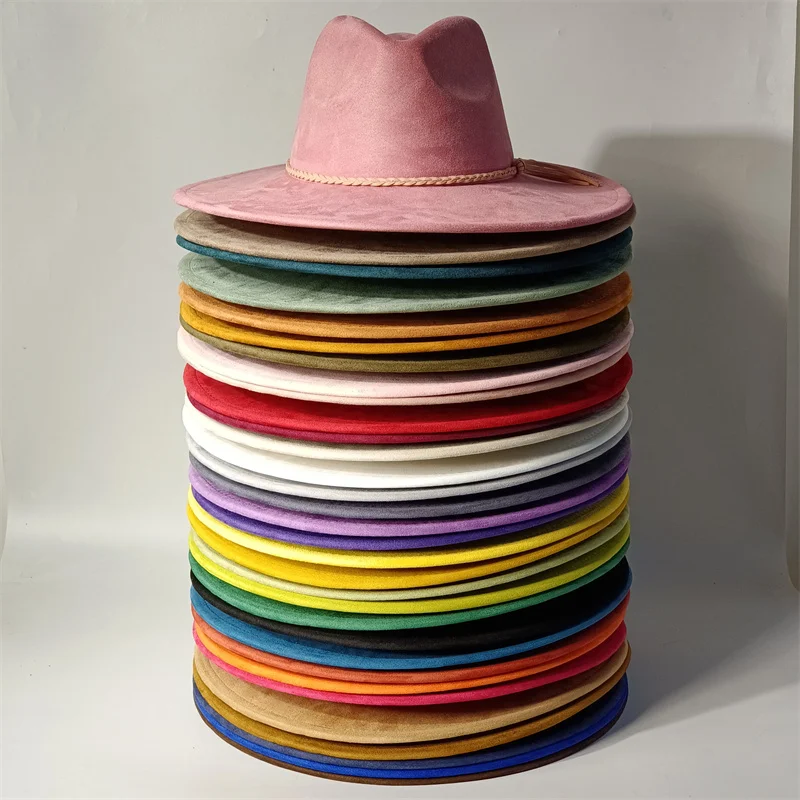 Pyrography Wildleder-Fedora-Rancherhüte, Blanko-Hüte zum Branden, Mehrfarbige herzförmige Krempe, Unisex-Jazzhut, Kirchenhut
