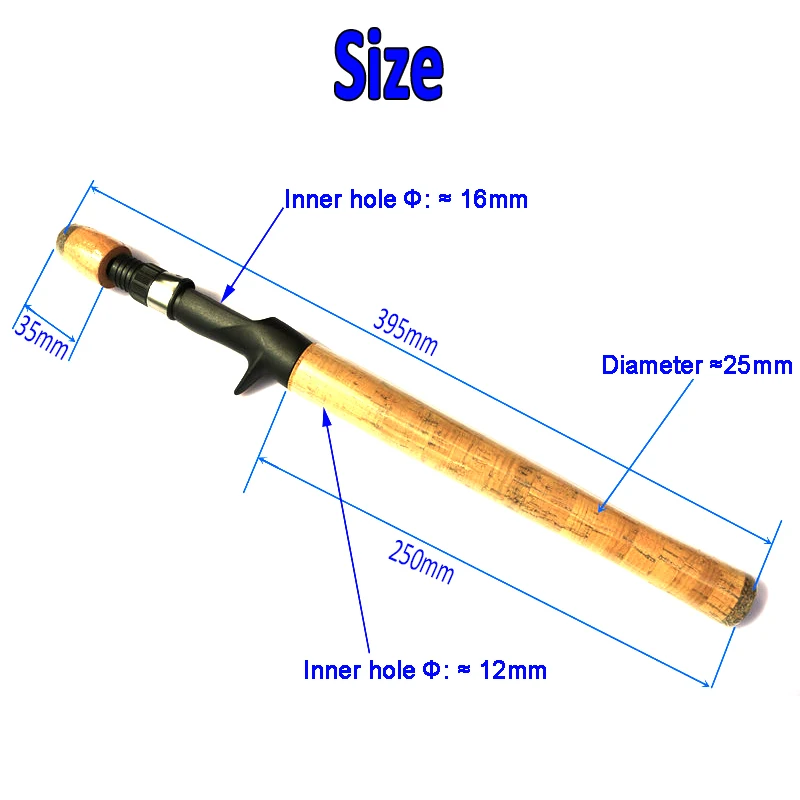 Empuñadura Corcho EVA Baitcast – Juego reparación caña pescar DIY - imagen 3