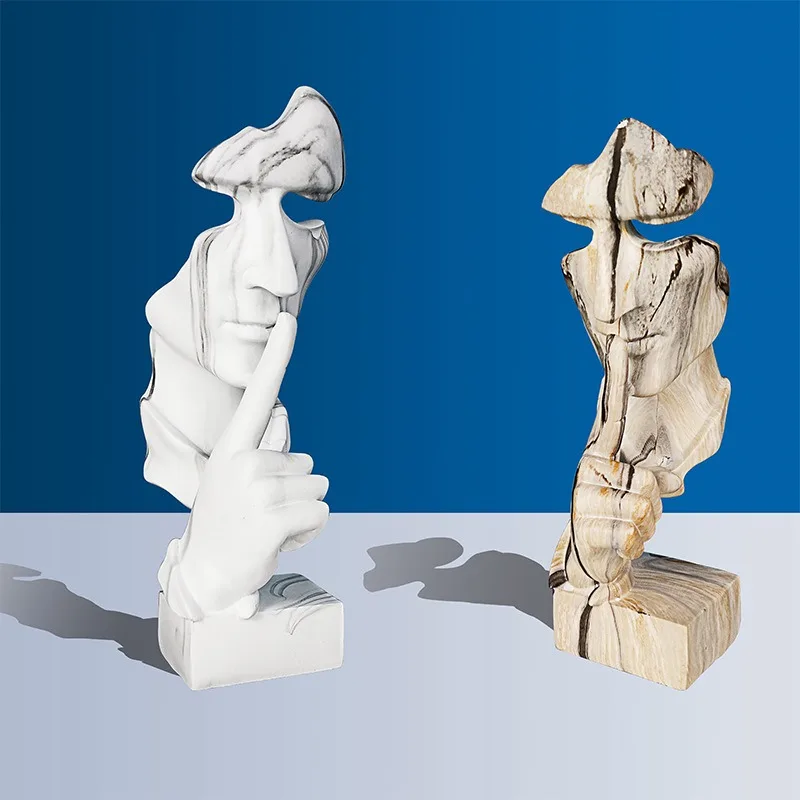 

MGT-Creative Thinker Statues, Retro Abstract Characters Figurine, Do Not Listen Speak, Look Miniature Sculpture, Home Desktop Cr