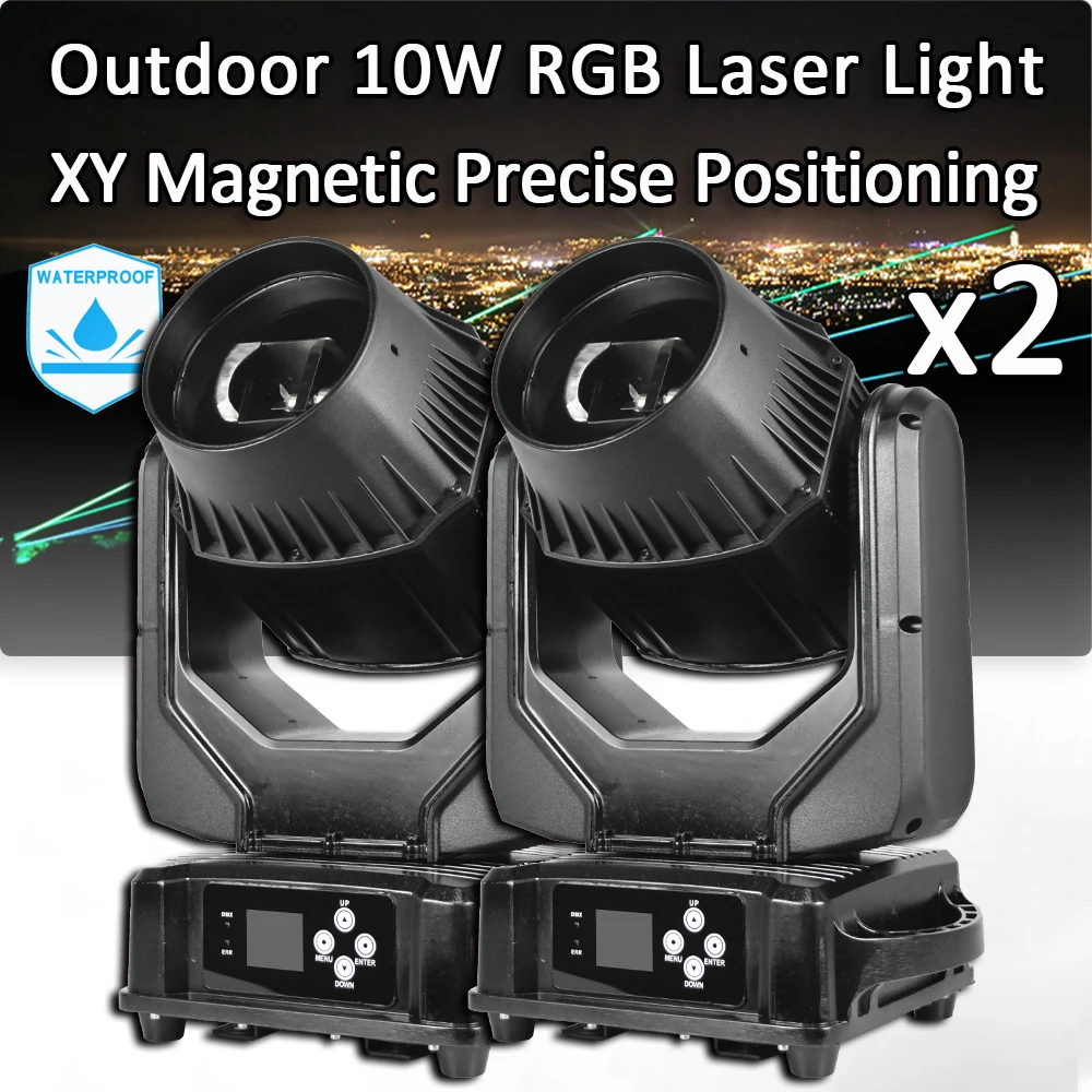 2Pcs/Lot 10W Waterproof Projector Moving Head Light For Cityscape Outdoor Music Festival DJ Disco Wedding Party Show