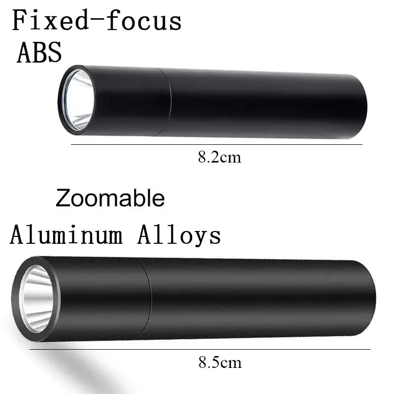 Pop Mini Telescopic Zoom Flashlight USB Rechargeable Waterproof 3 Light Modes Powerful Portable Torch Lamp For Outdoor