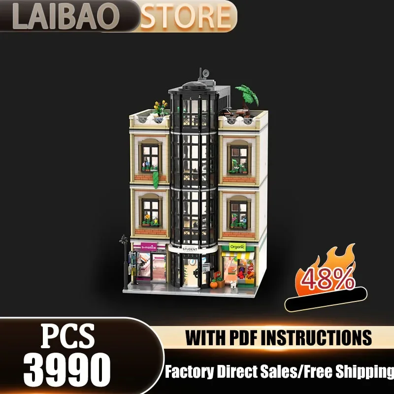 City Building Model Moc Building Bricks Student Dormitory Model Technology Modular Blocks Gifts Christmas Toys DIY Sets Assembly