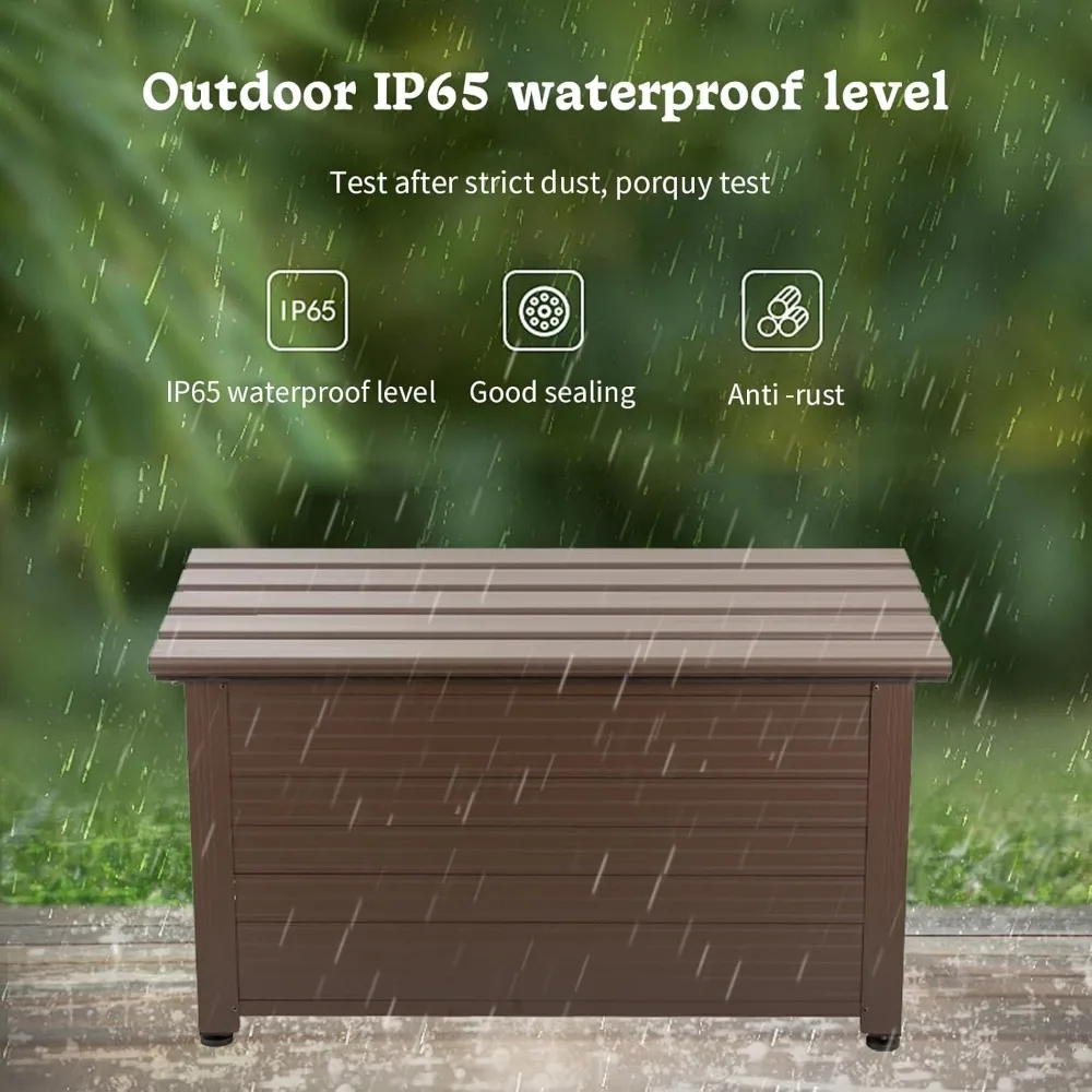 55 Gallon Aluminum Deck Box, IP65 Waterproof Level Patio Storage Box, 221 Lbs Bearing Capacity