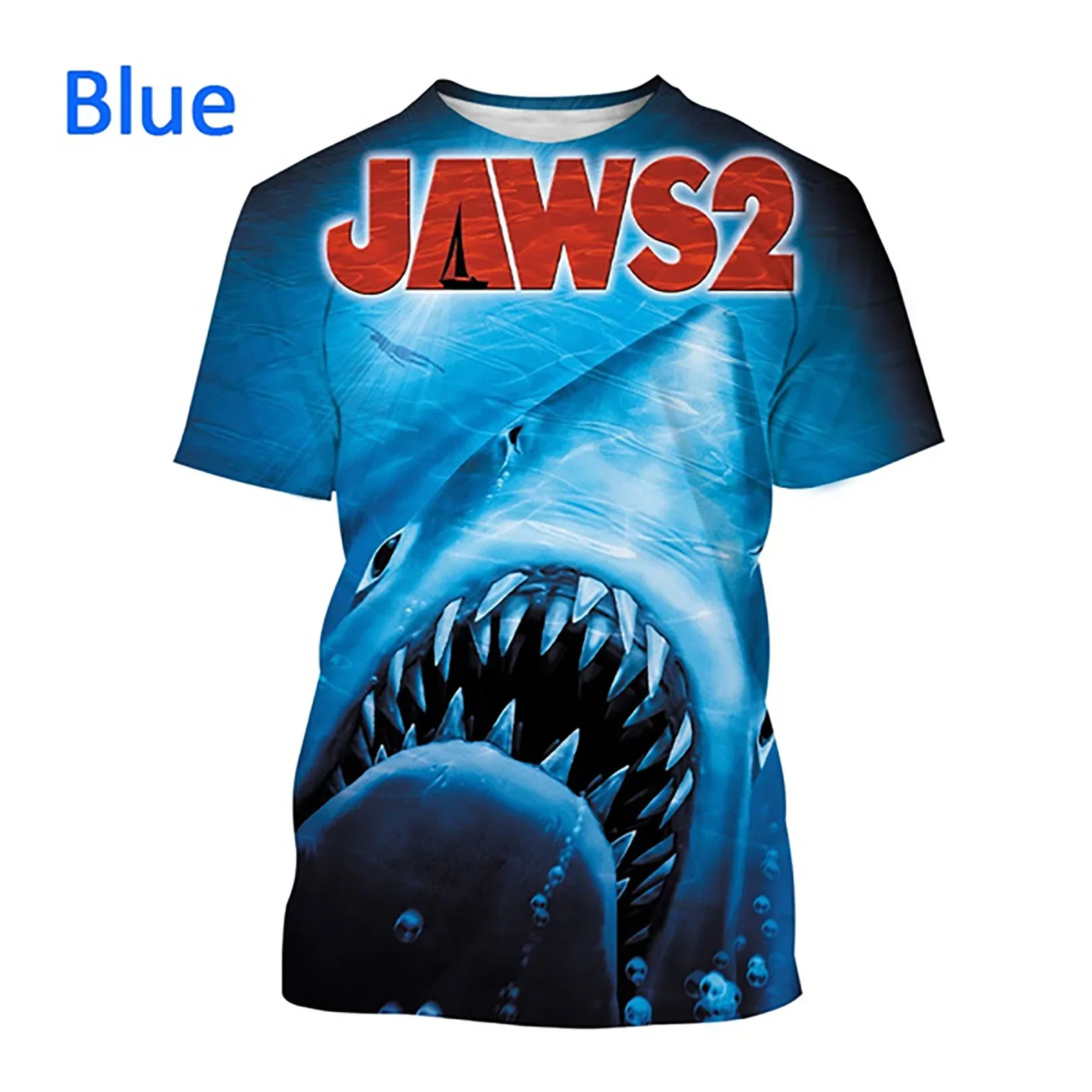 Newest Fashion 3D Printing Horror Movie Jaws T shirt Summer Hipster Comics Funny Shark Short Sleeve Harajuku Casual Tops