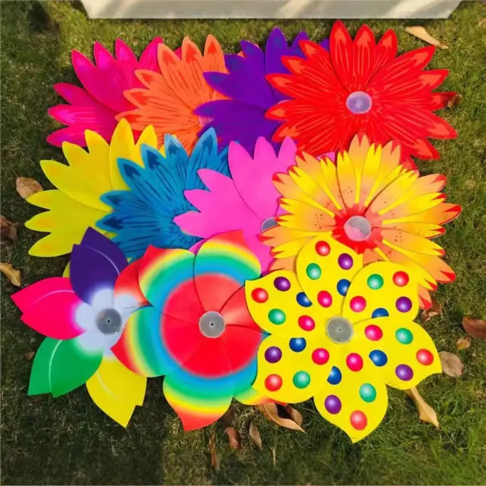 

Multistyles Sunflower Windmill PVC Diameter 36cm Stake Standing Lawn Flower Pinwheel Rotating Sunflower