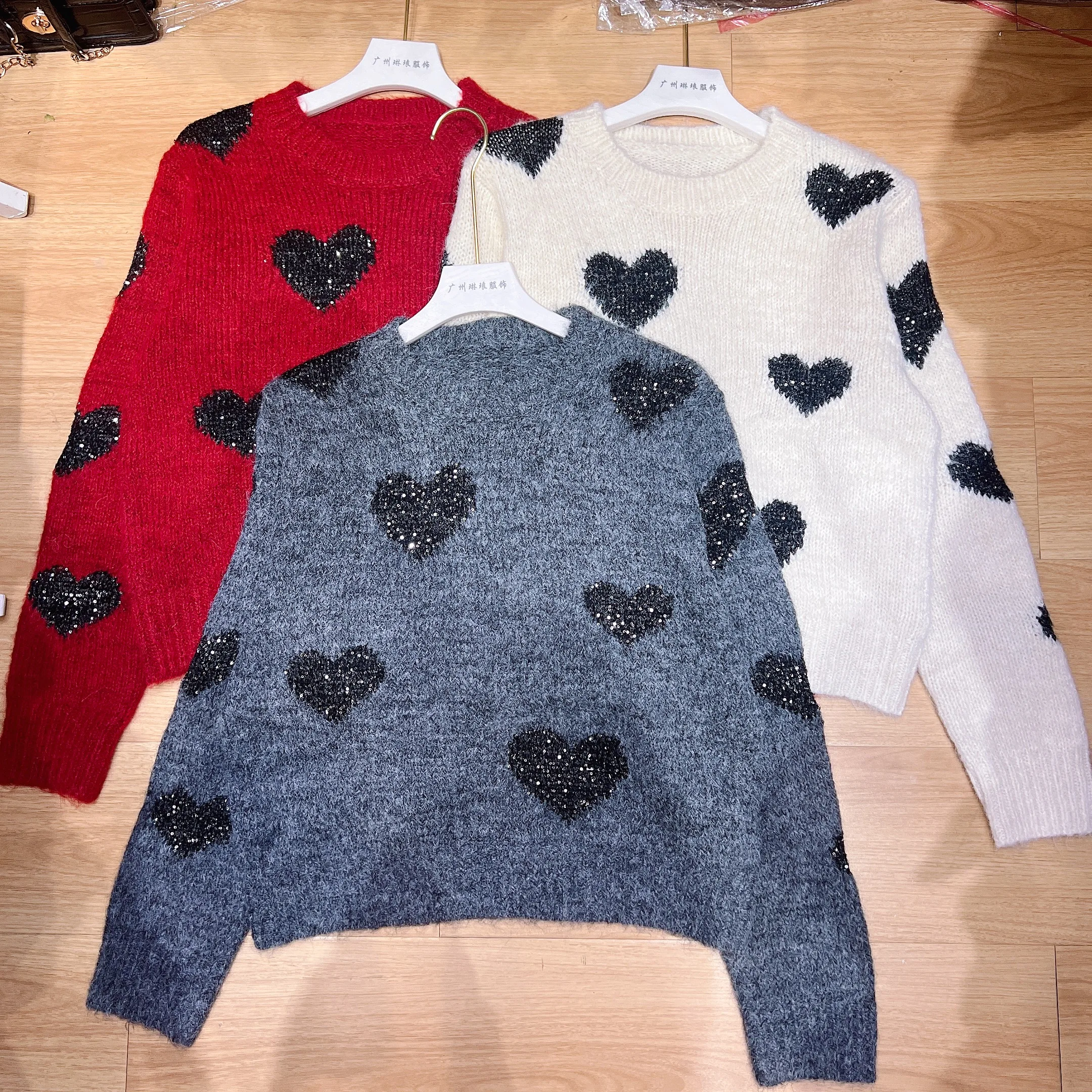 

French Round Neck Small Fragrant Style Knitted Wool Sweater Top for Women's New Fashion Temperament Long Sleeved Pullovers C212