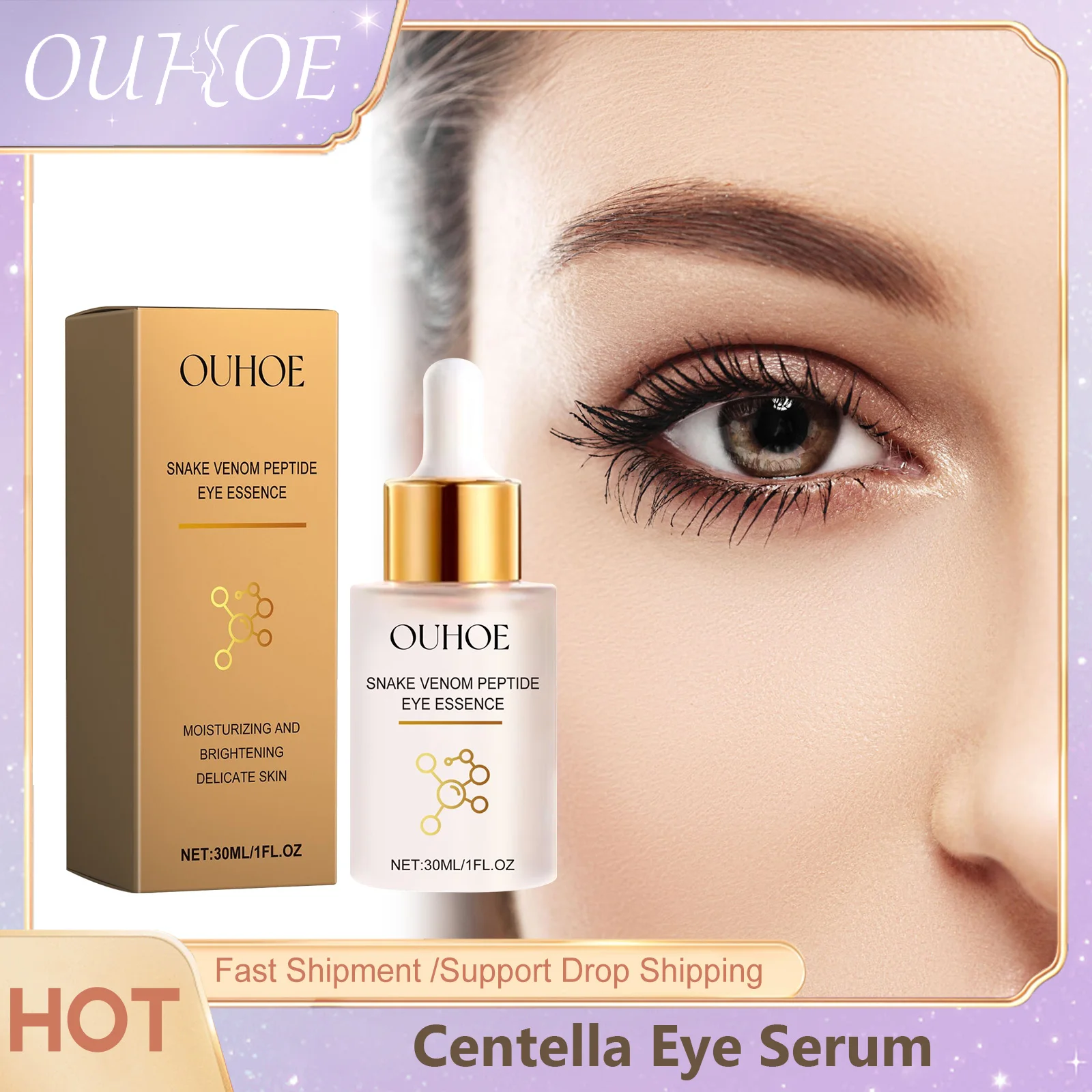 

OUHOE Centella Eye Serum Lightening Dark Circles Firming Skin Nicotinamide Firm Repair Eye Serum for Brightening Eyes Care 30ml